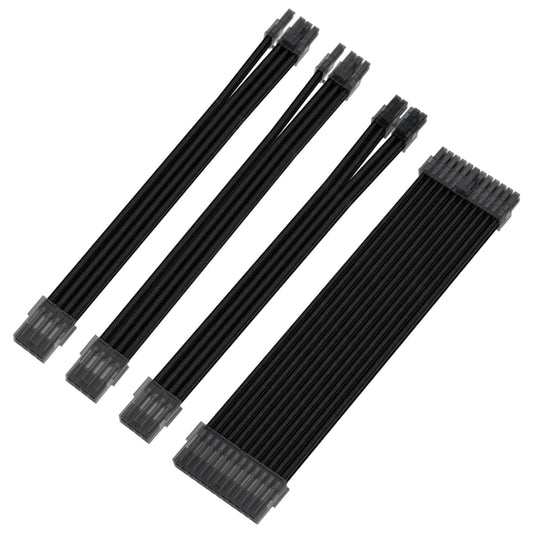 Basic Extension Cable Kit Extension Kit Plastic 8Pin 24Pin for PC Computer Black