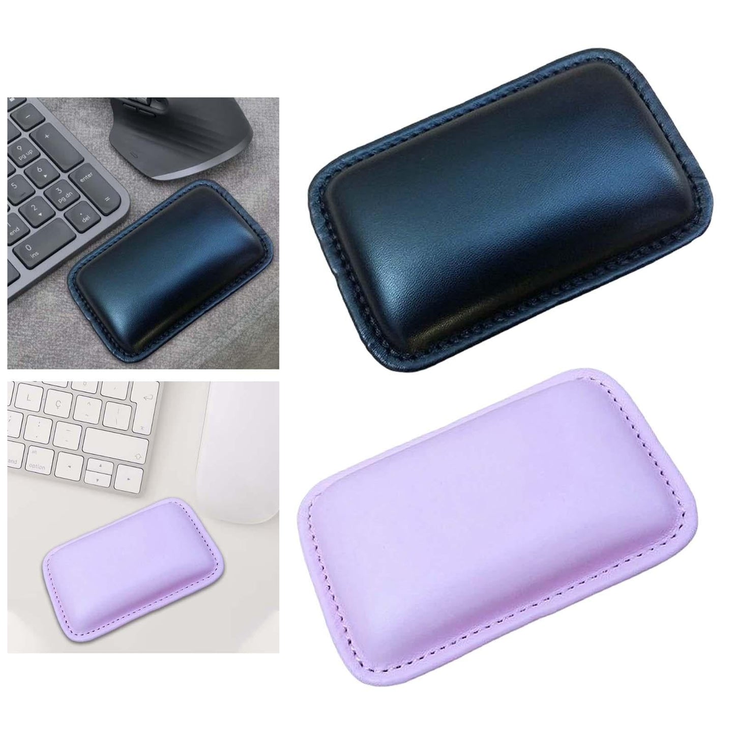 Ergonomic PU Leather Mouse Wrist Rest Easy Typing for Gaming Home Office Black