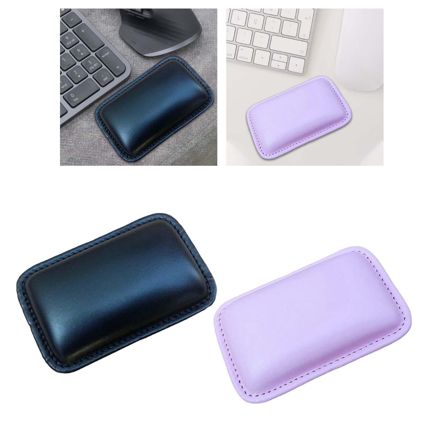Ergonomic PU Leather Mouse Wrist Rest Easy Typing for Gaming Home Office Black