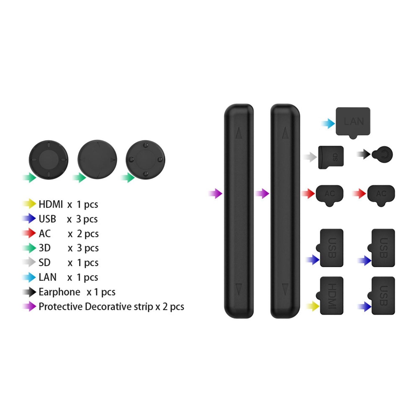 14 in 1 NS Dust Plug Cover Silicone Dust Cover for Switch Protector Plug Set