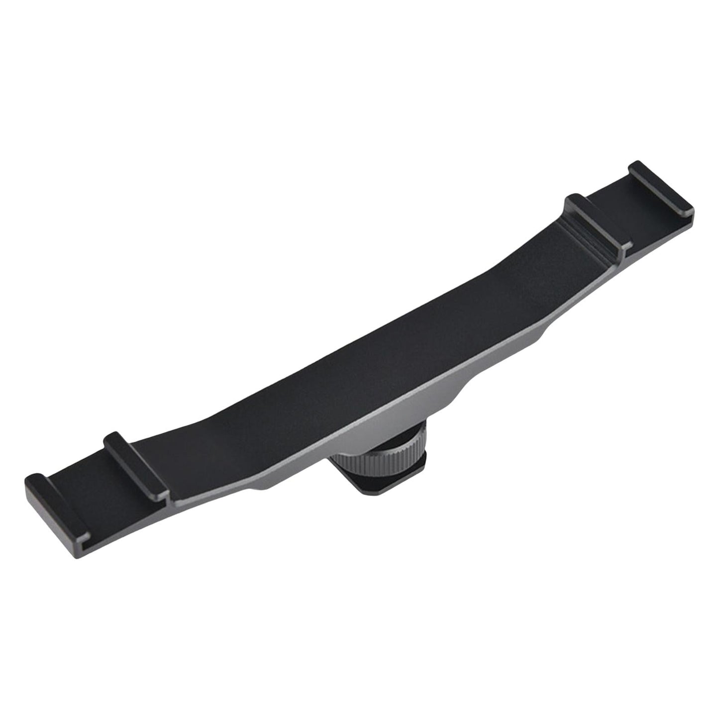 Aluminum Dual Cold Shoe Mount Bracket Extension Rod for Microphone Flash
