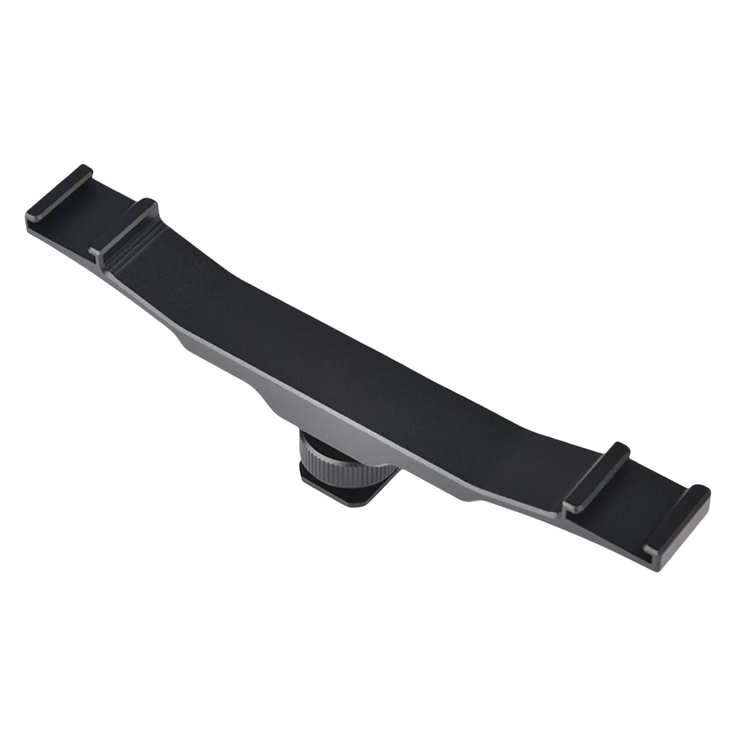 Aluminum Dual Cold Shoe Mount Bracket Extension Rod for Microphone Flash