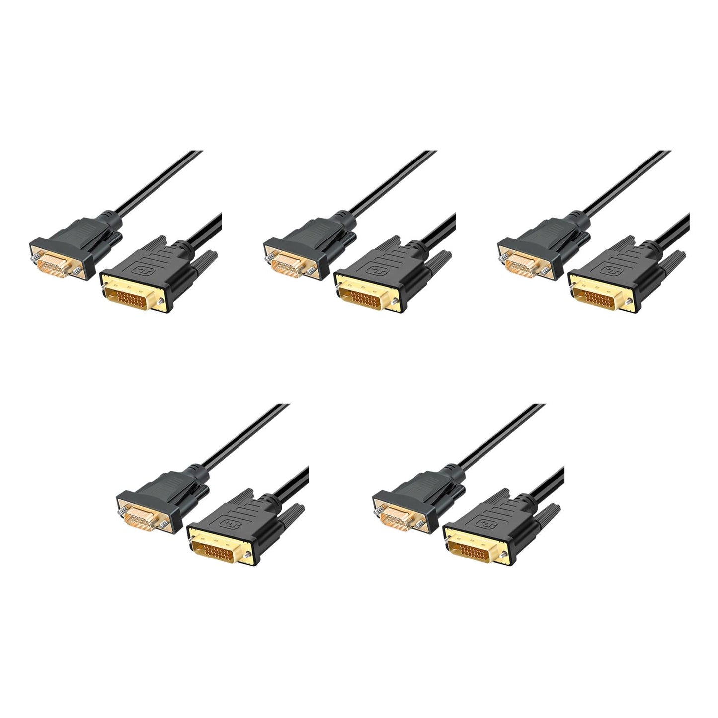DVI to VGA Cable 1080P @60Hz Gold Plated for Video PC DVD Monitor Desktop 1 meter