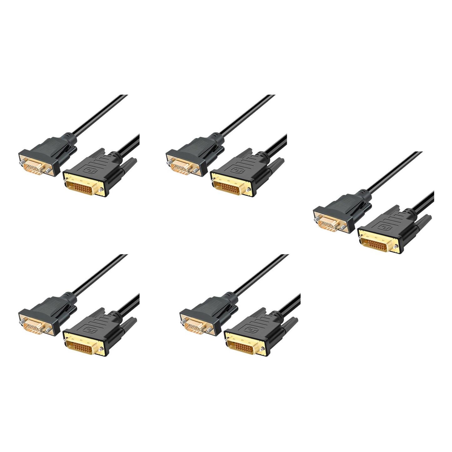 DVI to VGA Cable 1080P @60Hz Gold Plated for Video PC DVD Monitor Desktop 1 meter