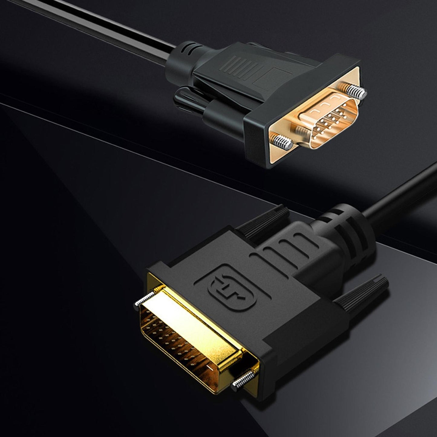 DVI to VGA Cable 1080P @60Hz Gold Plated for Video PC DVD Monitor Desktop 1.5 meters