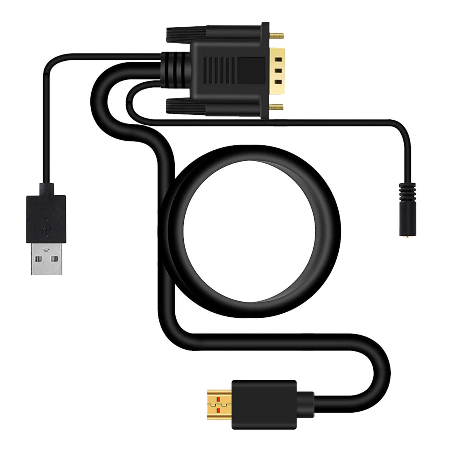 HDMI to VGA Cable 1080P Gold Plated HDMI Male to VGA Male for PC HDTV Laptop 2m