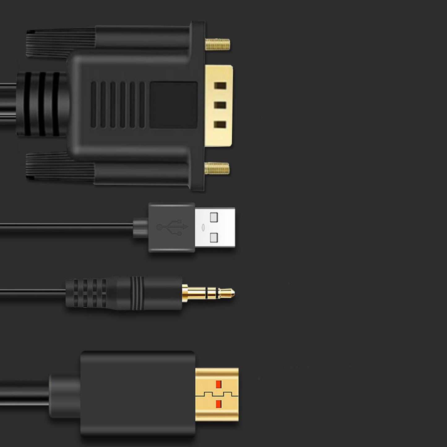 HDMI to VGA Cable 1080P Gold Plated HDMI Male to VGA Male for PC HDTV Laptop 2m