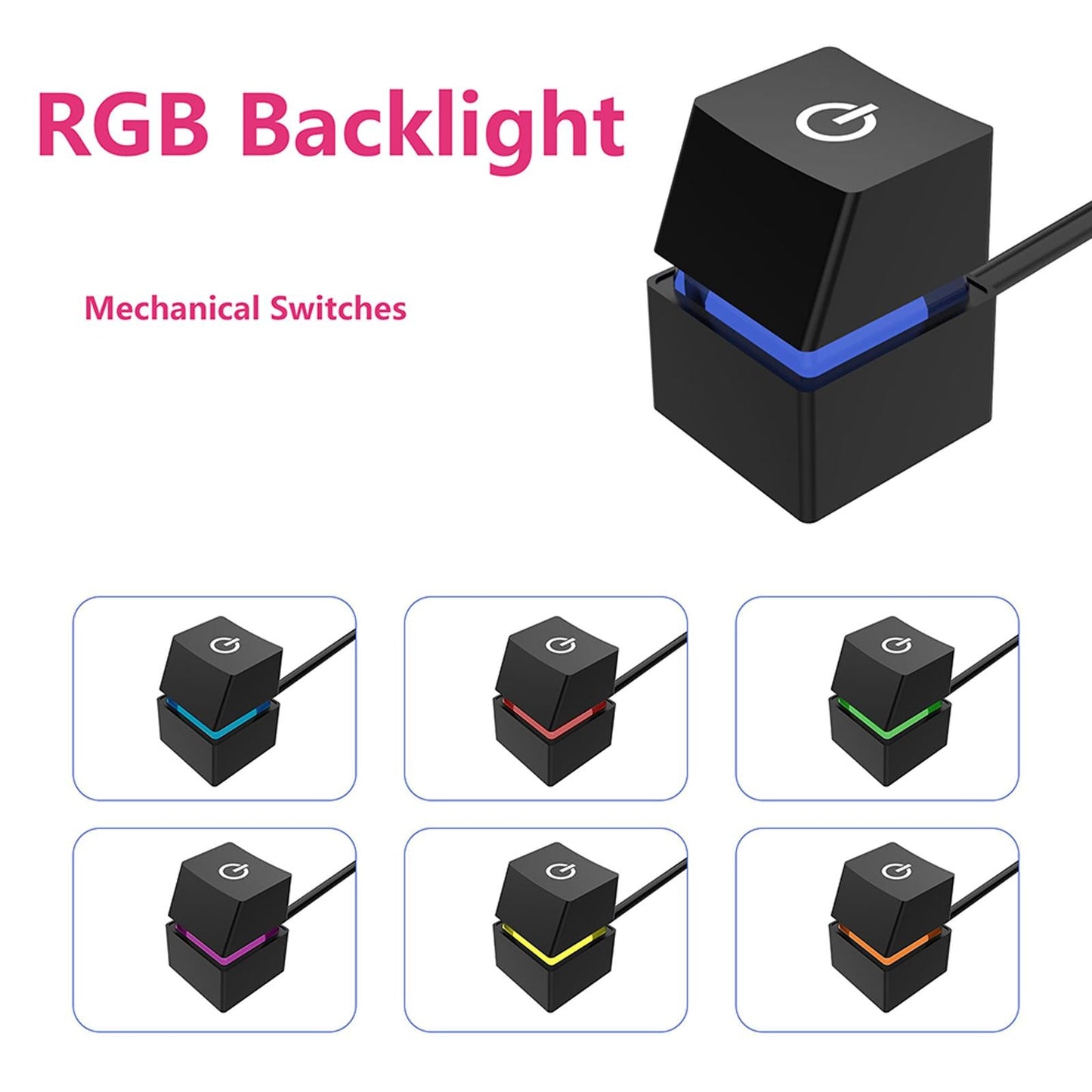 External Remote Switch Button Computer Supplies with 2M Cables for Home