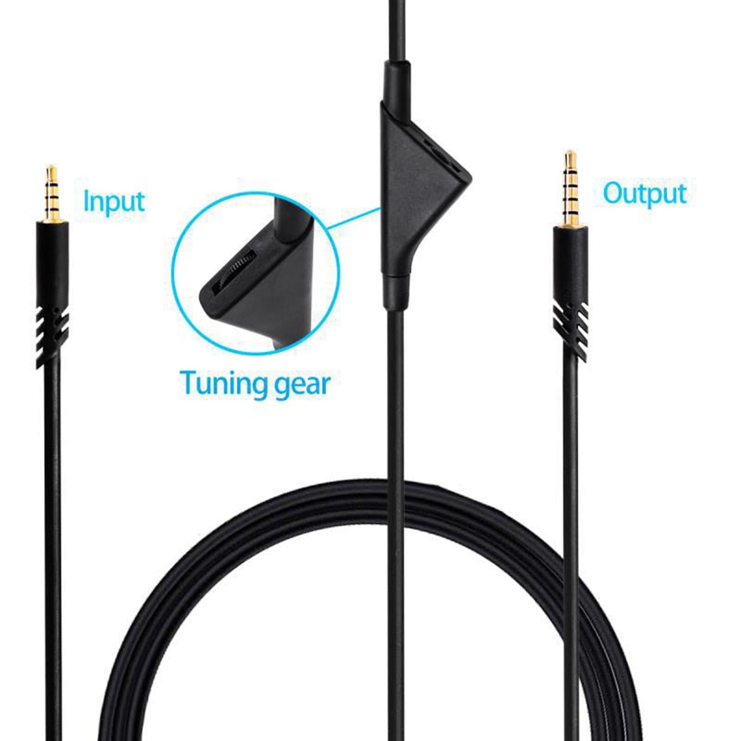 Replacement Audio Cable Cord 2M 6.5ft AUX Wire for Astro A10 A40 A30 Black