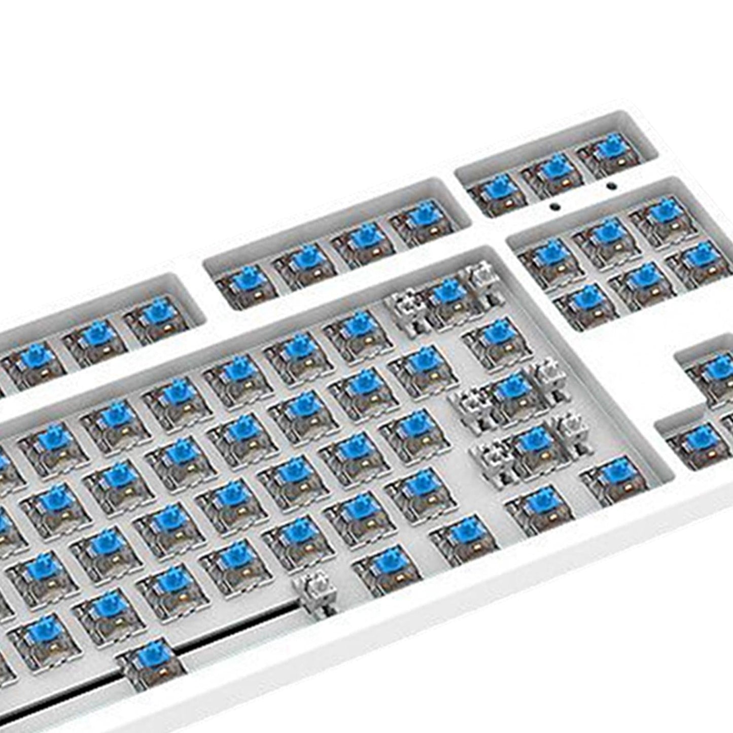 87 Keys DIY Wired Mechanical Keyboard Kit with Blue Switch for PC Parts White