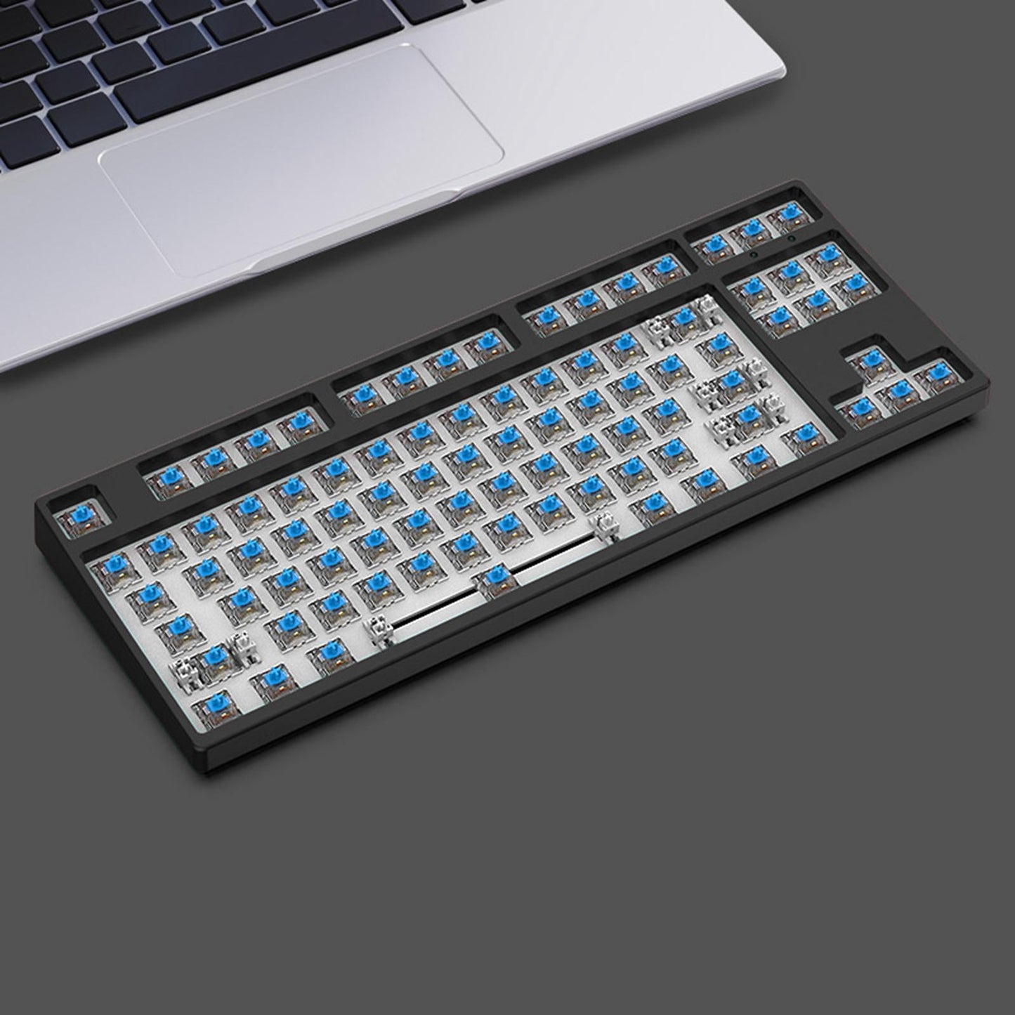 87 Keys DIY Wired Mechanical Keyboard Kit with Blue Switch for PC Parts Black