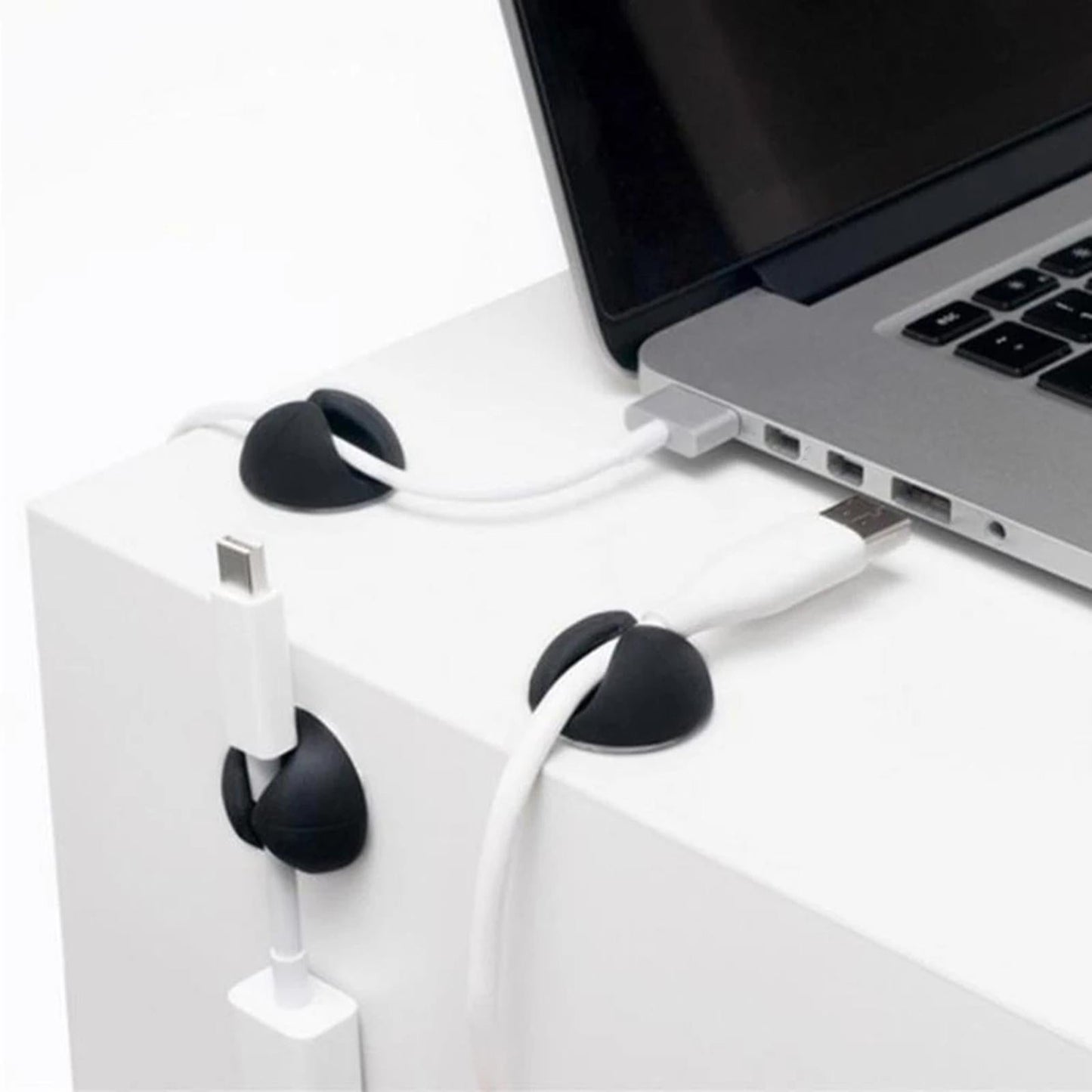 100x Cables Clips Holders Cord Organizer for Charging Cables White