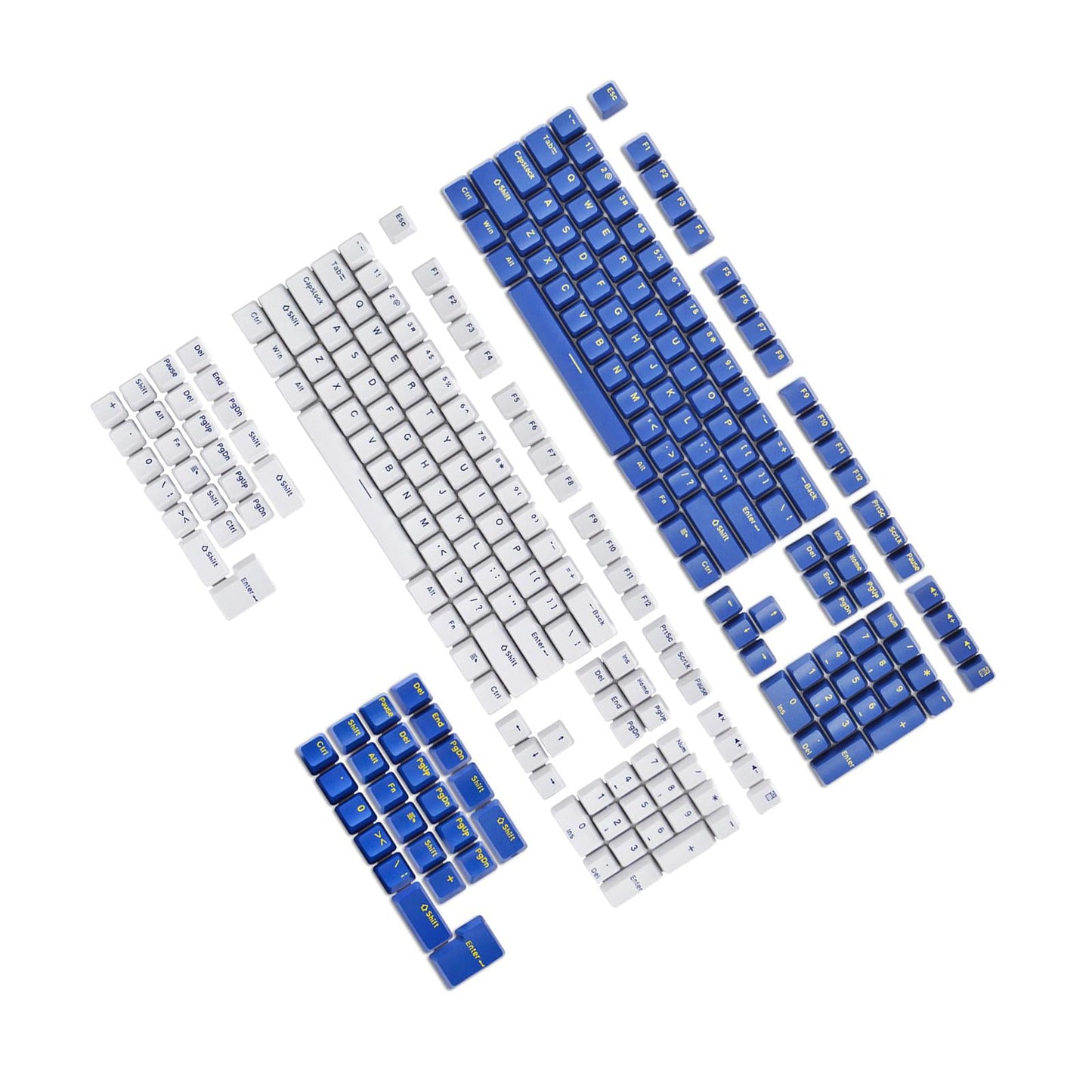 132 Keycaps PBT Universal Simple Themed for Keyboard Accessories  White