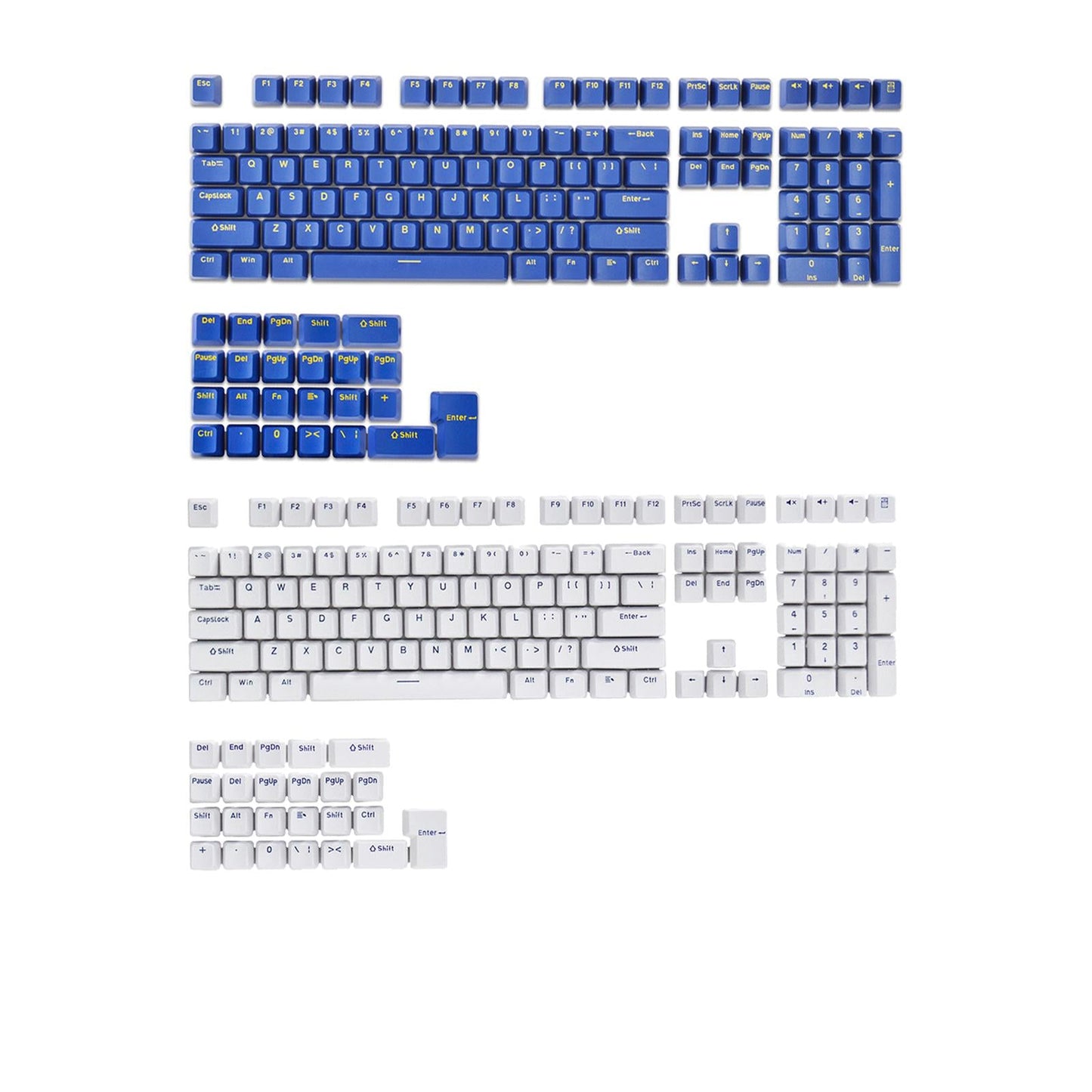 132 Keycaps PBT Universal Simple Themed for Keyboard Accessories  White