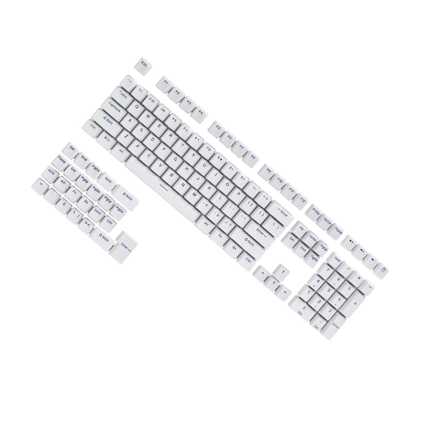 132 Keycaps PBT Universal Simple Themed for Keyboard Accessories  White