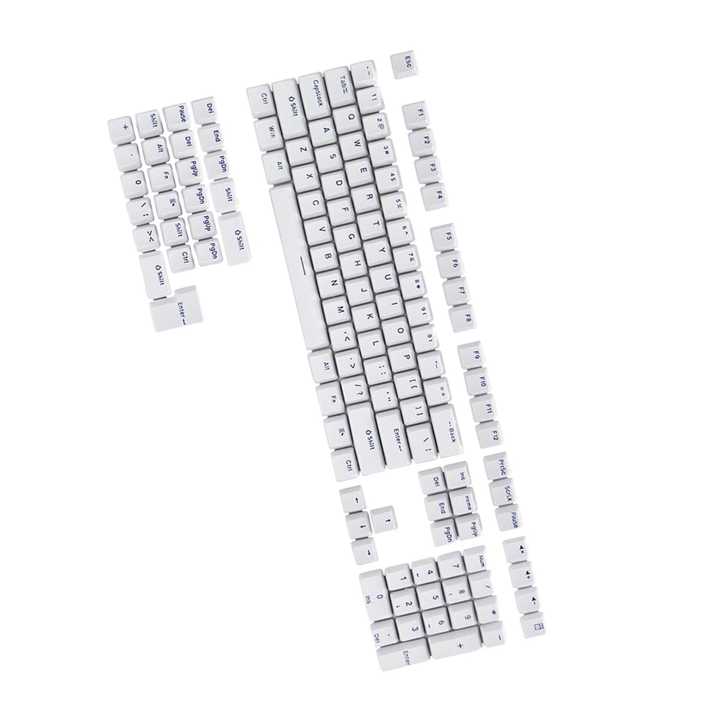 132 Keycaps PBT Universal Simple Themed for Keyboard Accessories  White