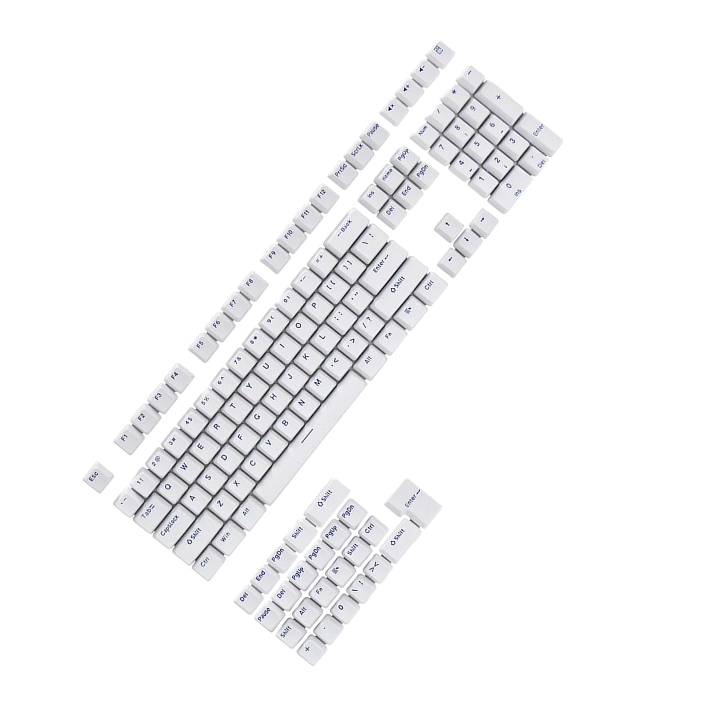 132 Keycaps PBT Universal Simple Themed for Keyboard Accessories  White