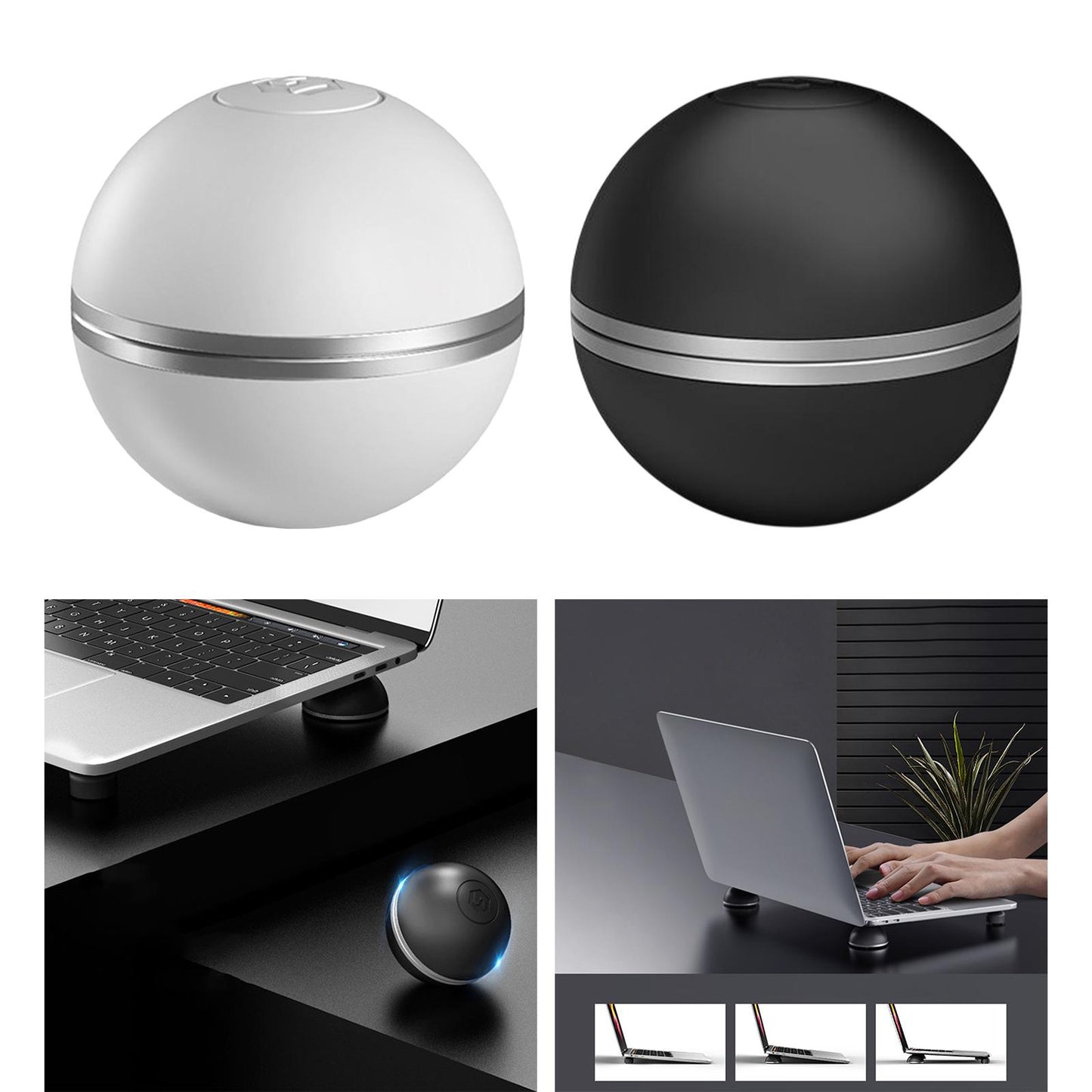 Portable Fold Laptop Stand Holder Cooler Ball for Tablet PC Notebook white