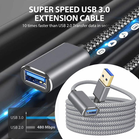 USB 3.0 Extension Cable Durable Portable for USB Hub USB Keyboard 0.5m