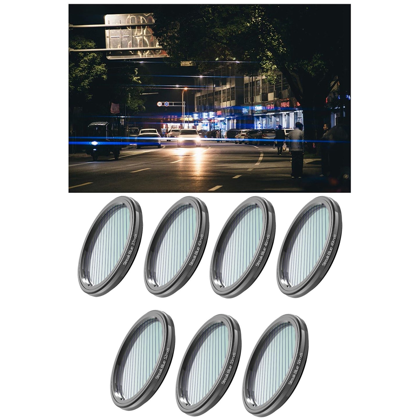 Blue Brushed Filter Effect Filter Len Filter for DSLR Cinematice Video 37MM