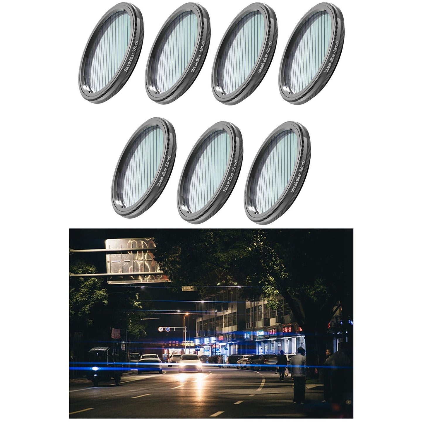 Blue Brushed Filter Effect Filter Len Filter for DSLR Cinematice Video 37MM