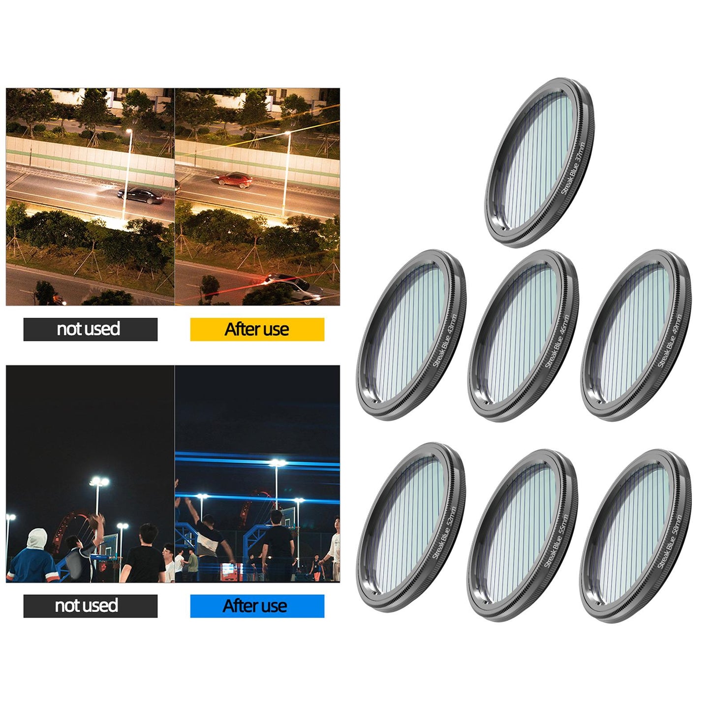 Blue Brushed Filter Effect Filter Len Filter for DSLR Cinematice Video 37MM