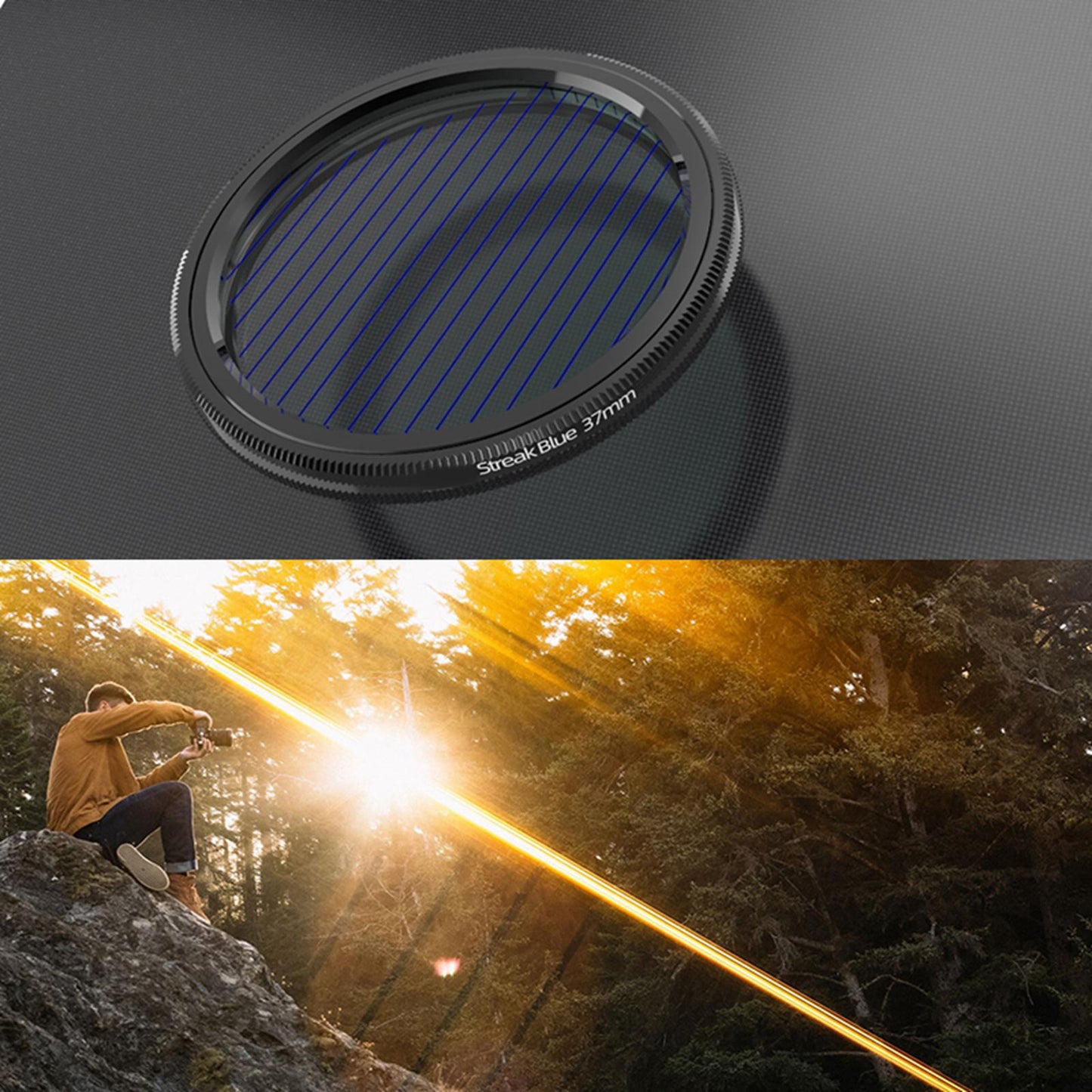 Blue Brushed Filter Effect Filter Len Filter for DSLR Cinematice Video 37MM