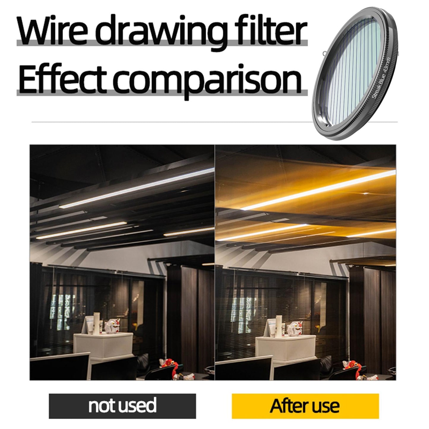 Blue Brushed Filter Effect Filter Len Filter for DSLR Cinematice Video 43MM
