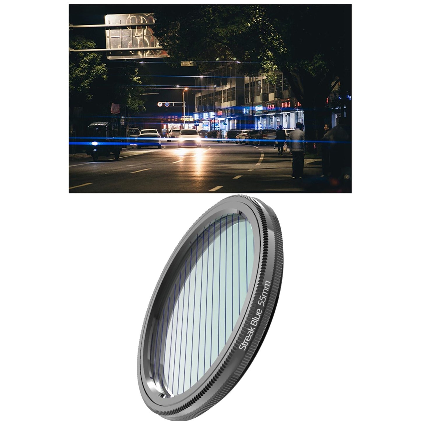 Blue Brushed Filter Effect Filter Len Filter for DSLR Cinematice Video 55MM