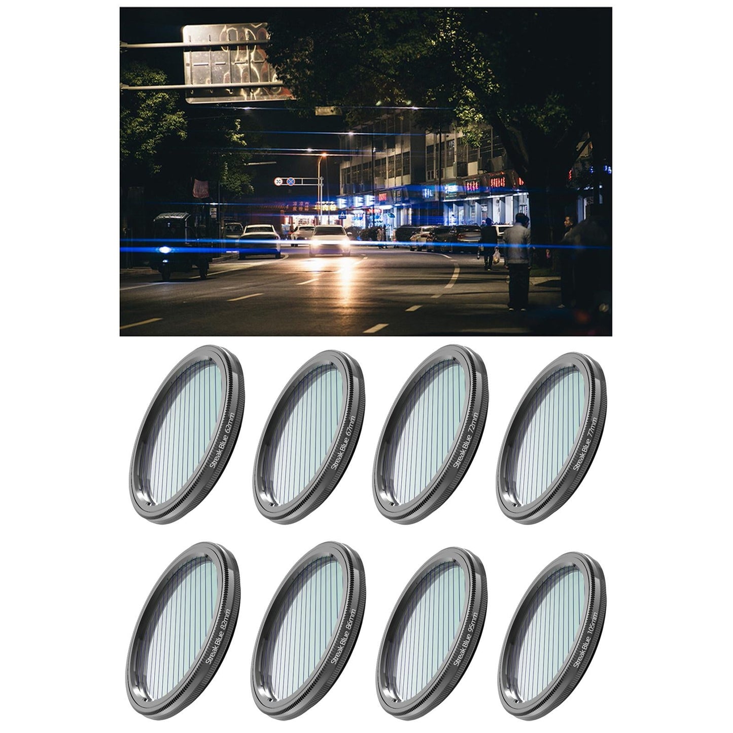 Blue Brushed Filter Effects for DSLR Cinematice Video Slr Camera 62MM