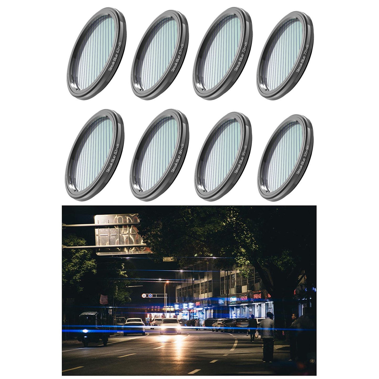 Blue Brushed Filter Effects for DSLR Cinematice Video Slr Camera 62MM
