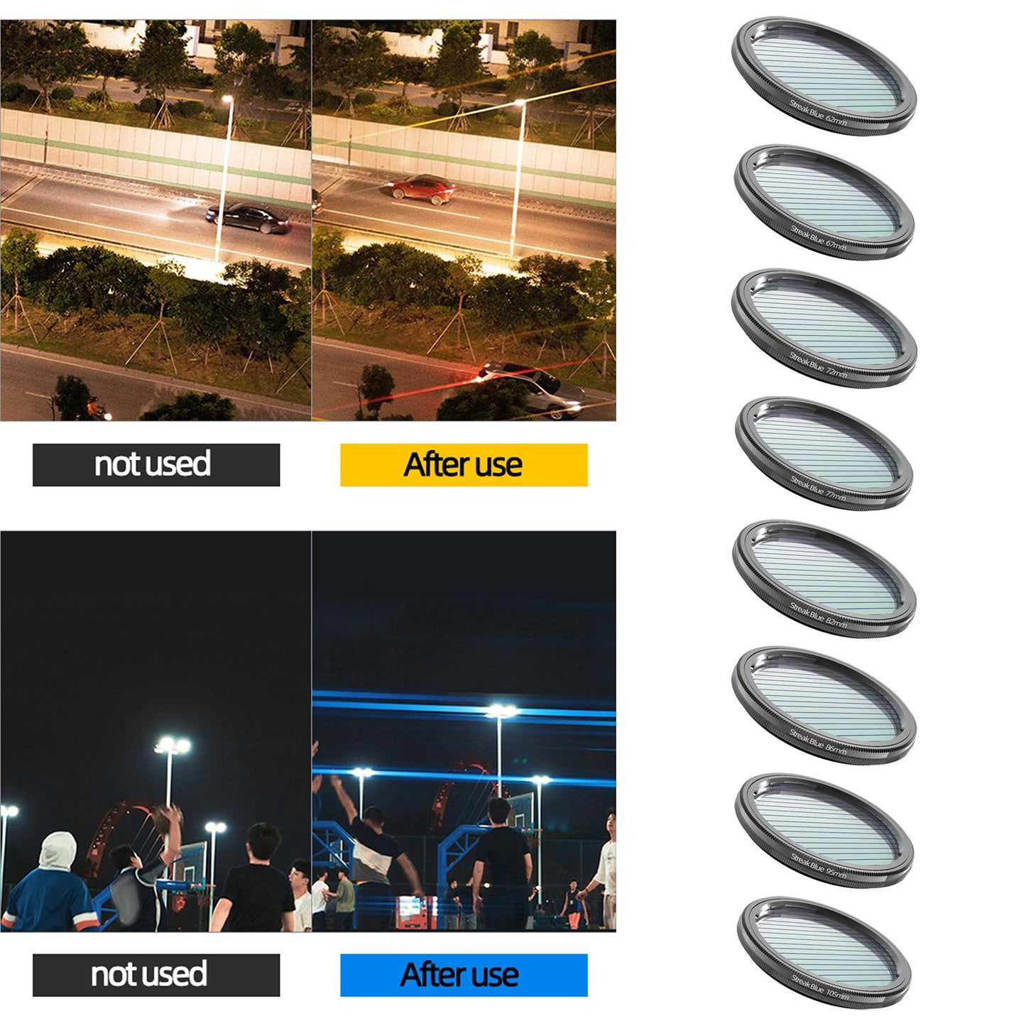 Blue Brushed Filter Effects for DSLR Cinematice Video Slr Camera 62MM