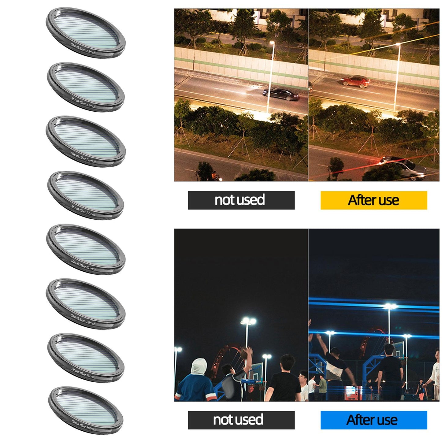 Blue Brushed Filter Effects for DSLR Cinematice Video Slr Camera 62MM