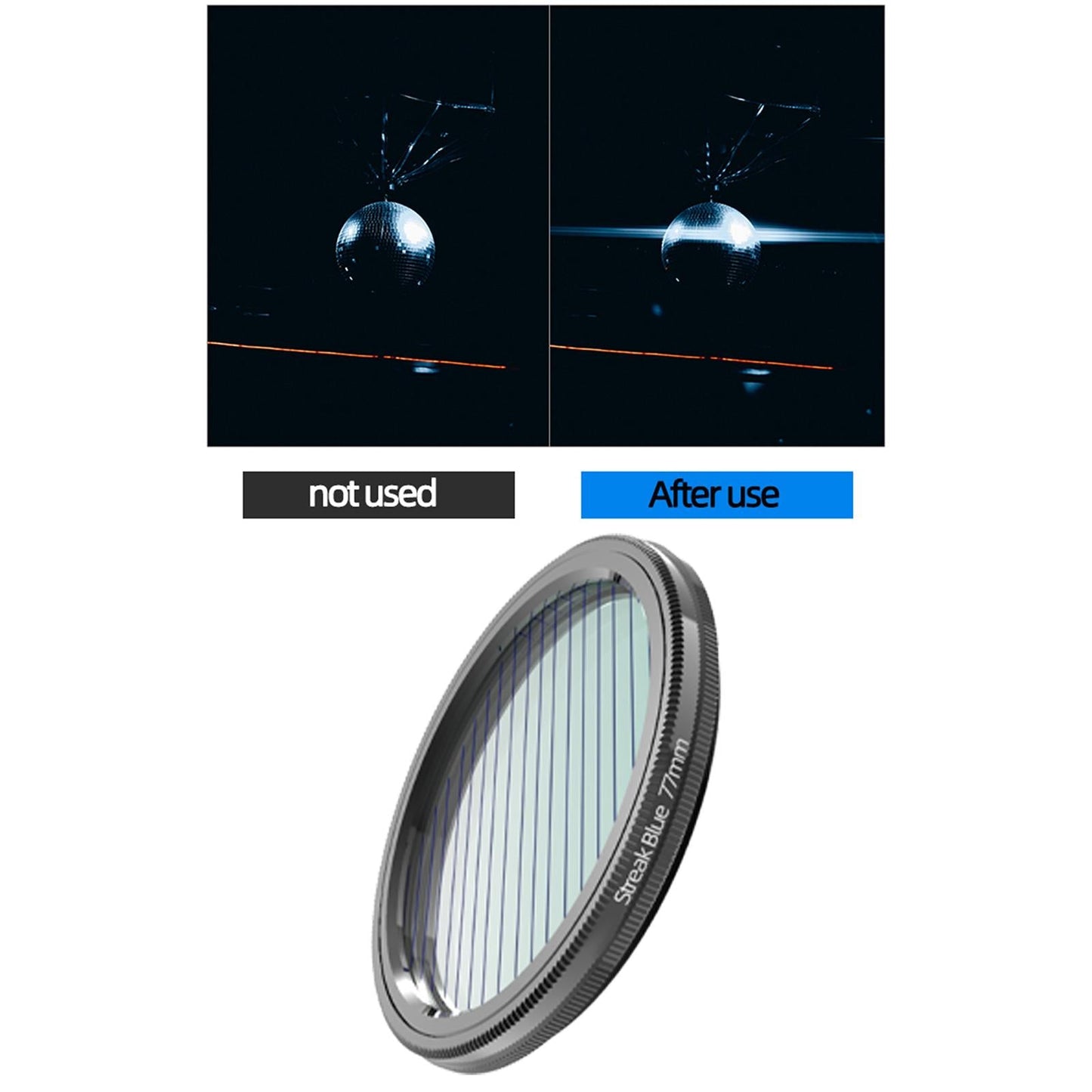 Blue Brushed Filter Effects for DSLR Cinematice Video Slr Camera 77MM