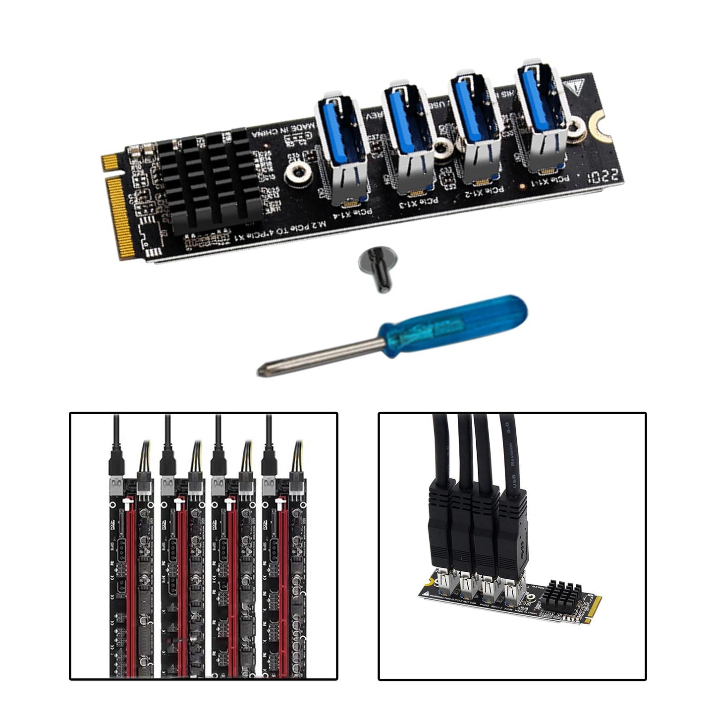M.2 to 4x 1 to 4 Expansion Card for Desktop Durable Premium