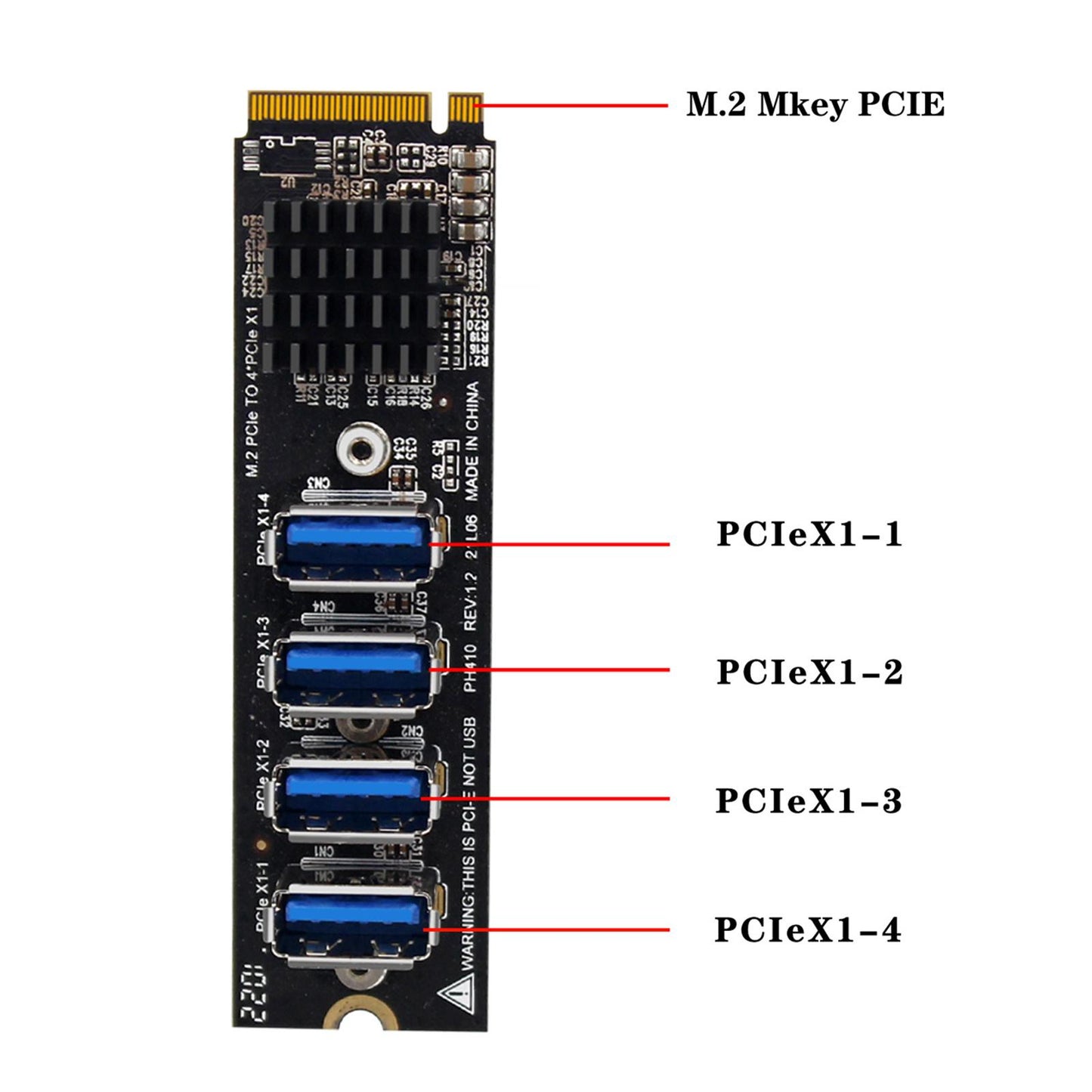 M.2 to 4x 1 to 4 Expansion Card for Desktop Durable Premium