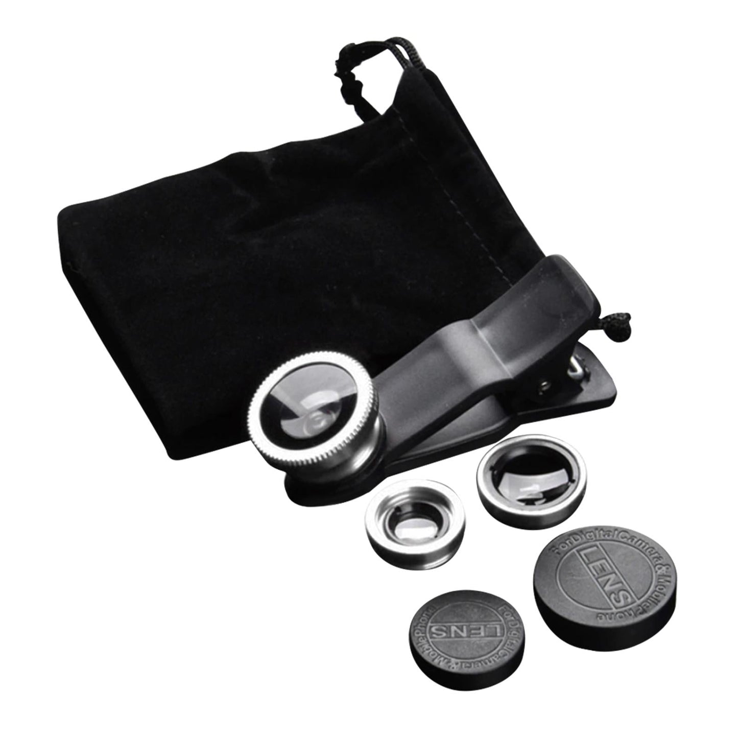 Universal Phone Lens Three Lens Phone Camera Lens Kits for Photo Cameras Sliver