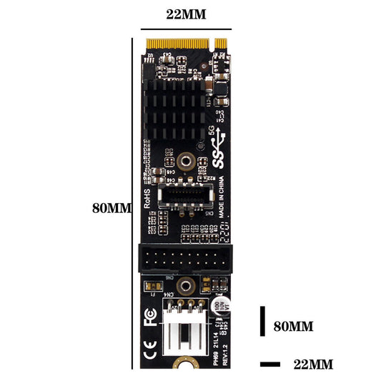 M.2 to USB 3.1 Expansion Card USB 3.1 Panel Socket