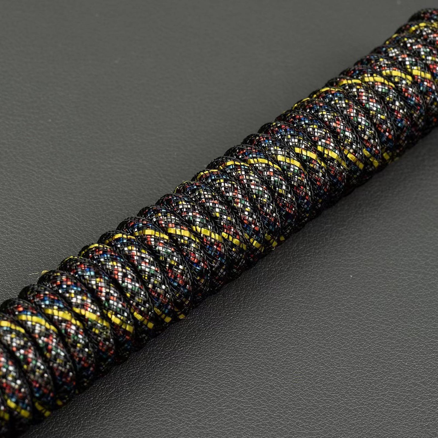 coil Type C Cable for Mechanical Keyboard Coiling Spring Sprial Cable Black 3pcs