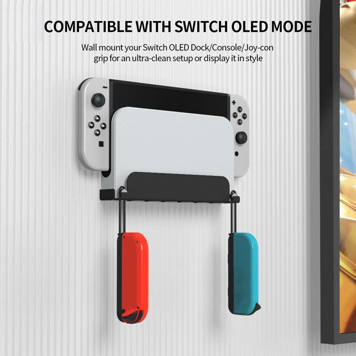 Game Console Wall Mounted Holder Bracket Solid Hanger for Organizer Box White