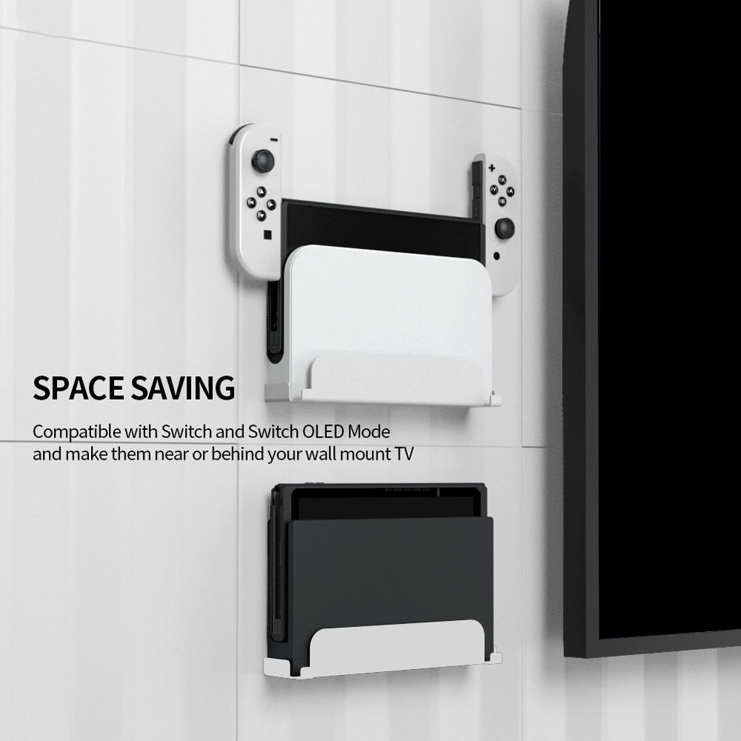 Game Console Wall Mounted Holder Bracket Solid Hanger for Organizer Box White