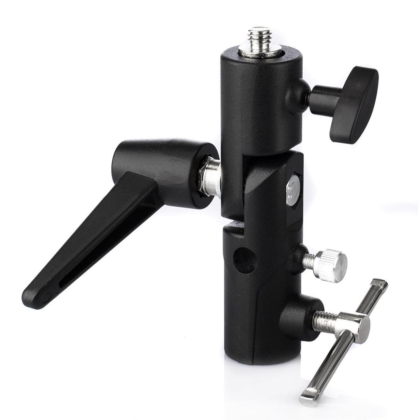 Camera Flash Mount with Umbrella Reflector Holder Swivel Metal