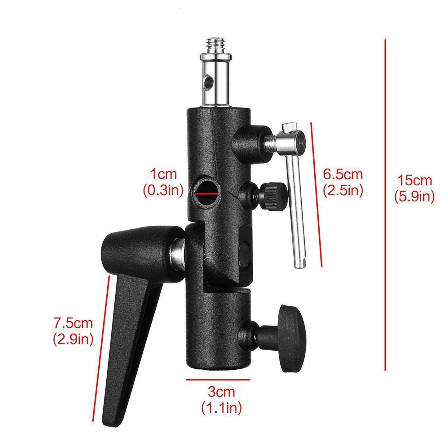 Camera Flash Mount with Umbrella Reflector Holder Swivel Metal