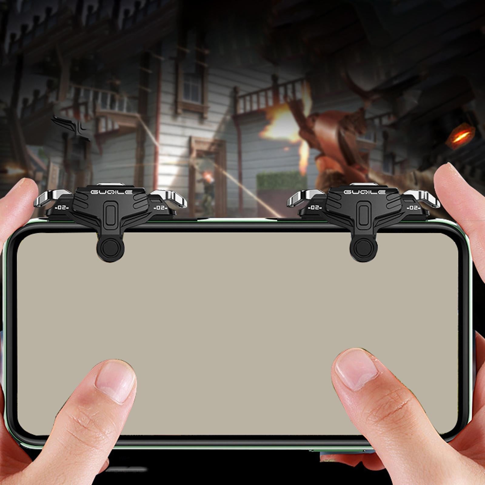 2 Pieces Mobile Games Controller Sensitive for Thickness 14mm Phones Gamepad