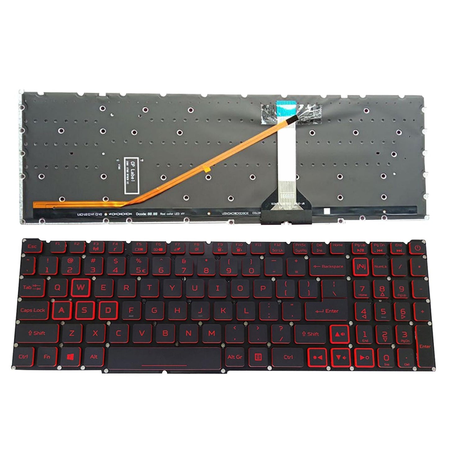 Laptop Replacement Keyboard with Backlight US for 300 PH315-52 54 Red