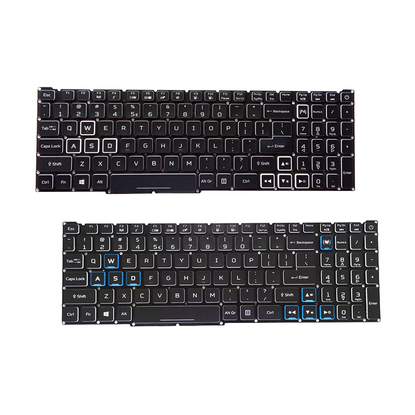 Replacement Laptop Keyboard US Layout for 4 AN515-54 AN515-43 AN517-51 White Backlit