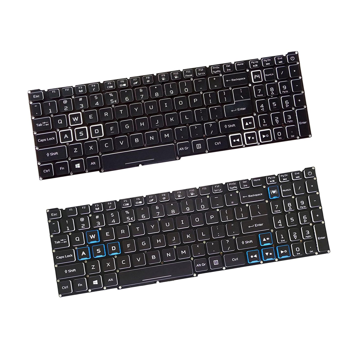 Replacement Laptop Keyboard US Layout for 4 AN515-54 AN515-43 AN517-51 White Backlit