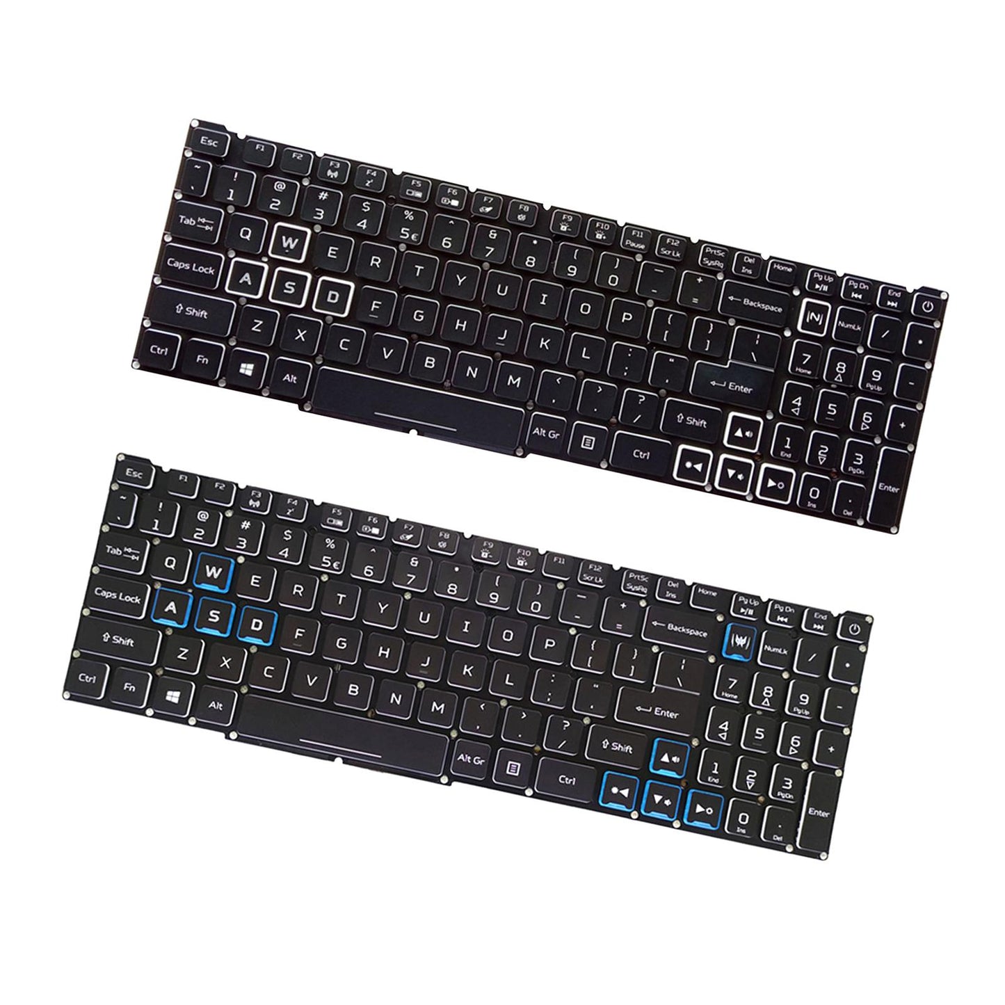 Replacement Laptop Keyboard US Layout for 4 AN515-54 AN515-43 AN517-51 White Backlit