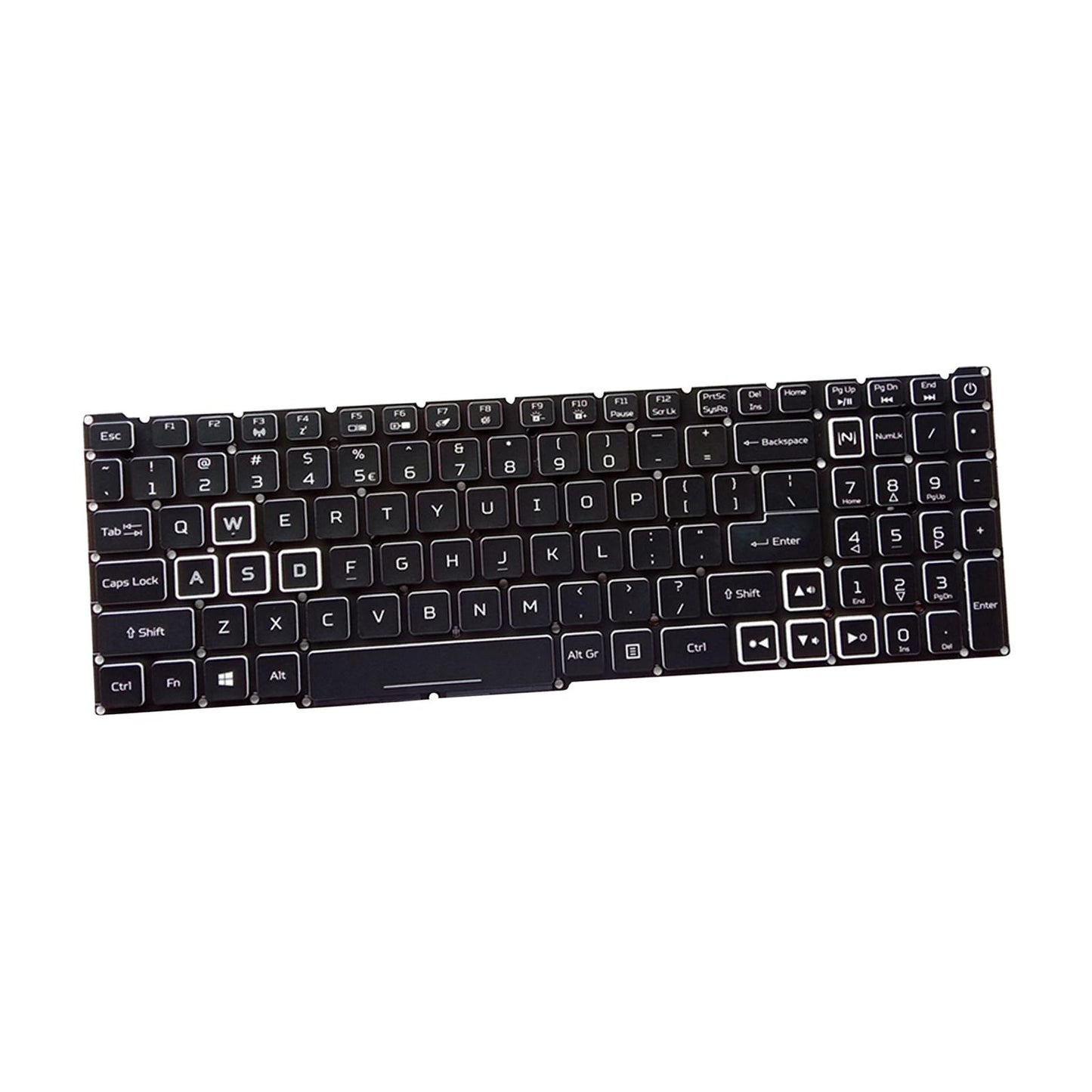 Replacement Laptop Keyboard US Layout for 4 AN515-54 AN515-43 AN517-51 White Backlit