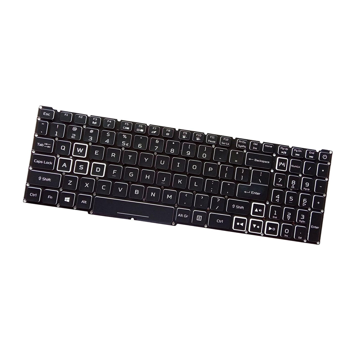 Replacement Laptop Keyboard US Layout for 4 AN515-54 AN515-43 AN517-51 White Backlit